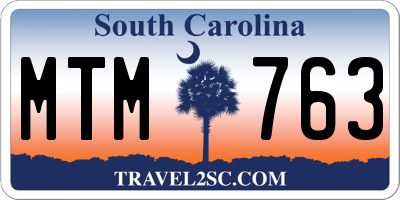 SC license plate MTM763