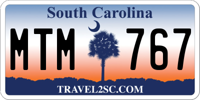 SC license plate MTM767