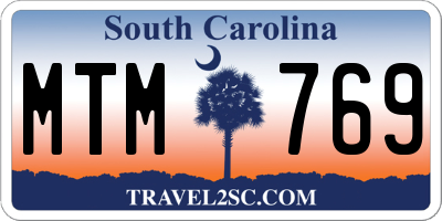 SC license plate MTM769