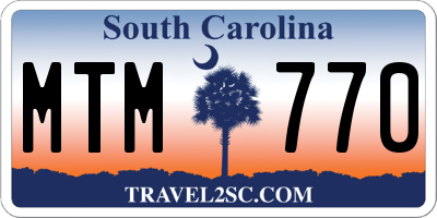 SC license plate MTM770