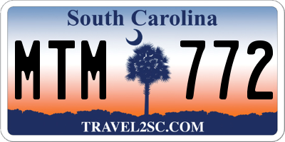 SC license plate MTM772