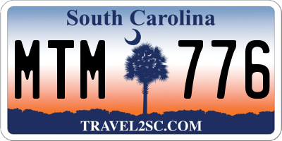 SC license plate MTM776