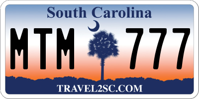 SC license plate MTM777