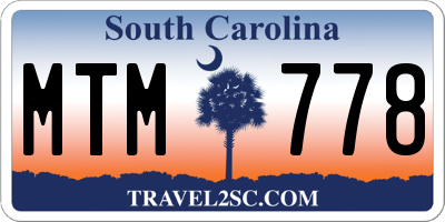 SC license plate MTM778