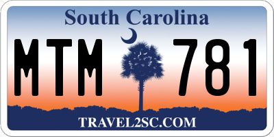 SC license plate MTM781