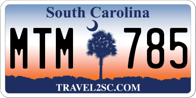 SC license plate MTM785