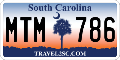SC license plate MTM786