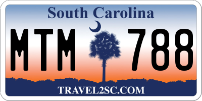 SC license plate MTM788