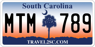 SC license plate MTM789