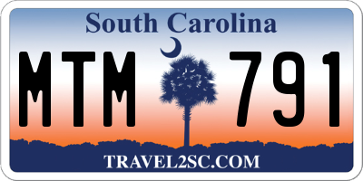 SC license plate MTM791
