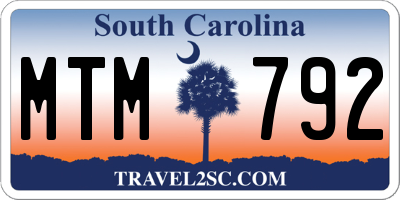 SC license plate MTM792