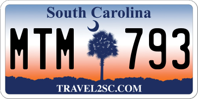 SC license plate MTM793