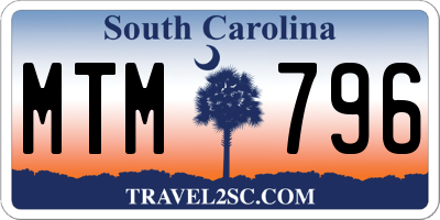 SC license plate MTM796