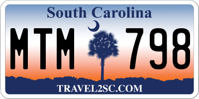 SC license plate MTM798