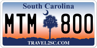 SC license plate MTM800
