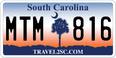 SC license plate MTM816