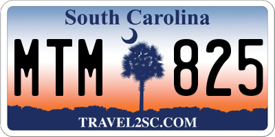 SC license plate MTM825