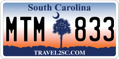 SC license plate MTM833