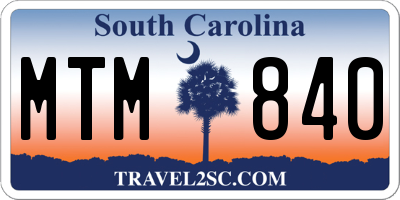 SC license plate MTM840