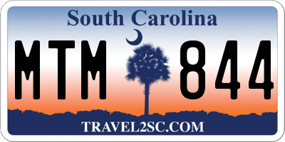 SC license plate MTM844