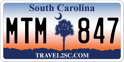 SC license plate MTM847