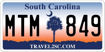 SC license plate MTM849