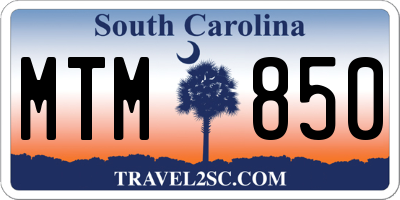 SC license plate MTM850