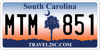 SC license plate MTM851