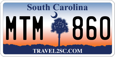 SC license plate MTM860