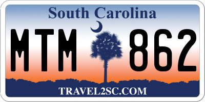 SC license plate MTM862