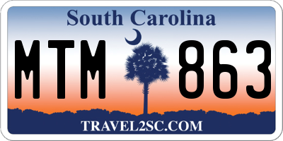 SC license plate MTM863