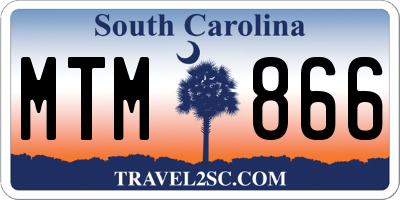 SC license plate MTM866