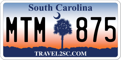 SC license plate MTM875
