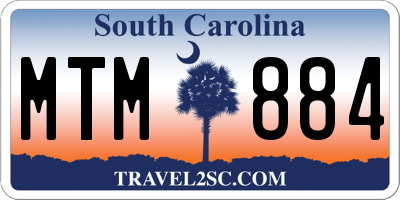 SC license plate MTM884