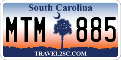 SC license plate MTM885