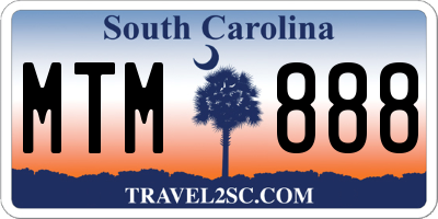 SC license plate MTM888