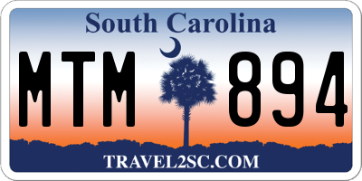 SC license plate MTM894