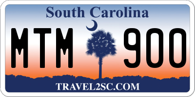 SC license plate MTM900