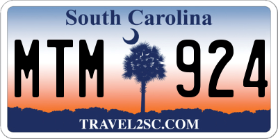 SC license plate MTM924