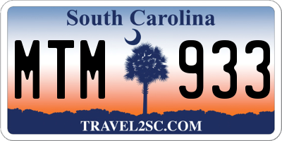 SC license plate MTM933