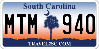 SC license plate MTM940