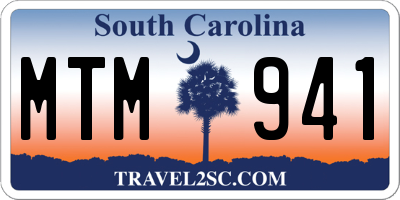 SC license plate MTM941