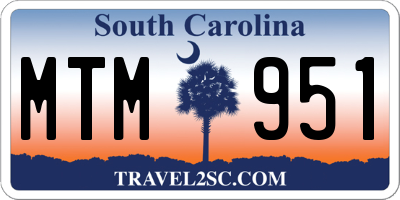 SC license plate MTM951