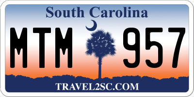 SC license plate MTM957
