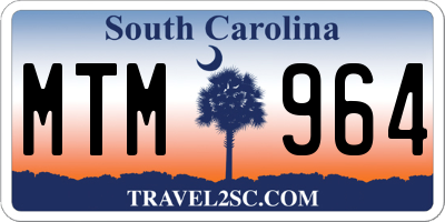 SC license plate MTM964