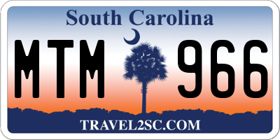 SC license plate MTM966