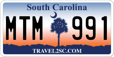 SC license plate MTM991