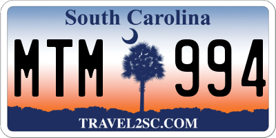 SC license plate MTM994