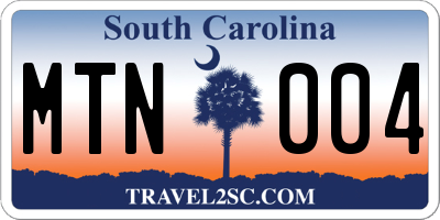 SC license plate MTN004