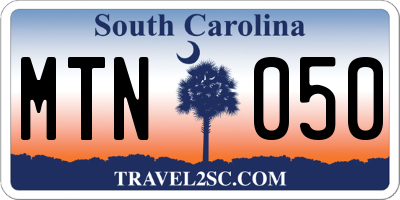 SC license plate MTN050